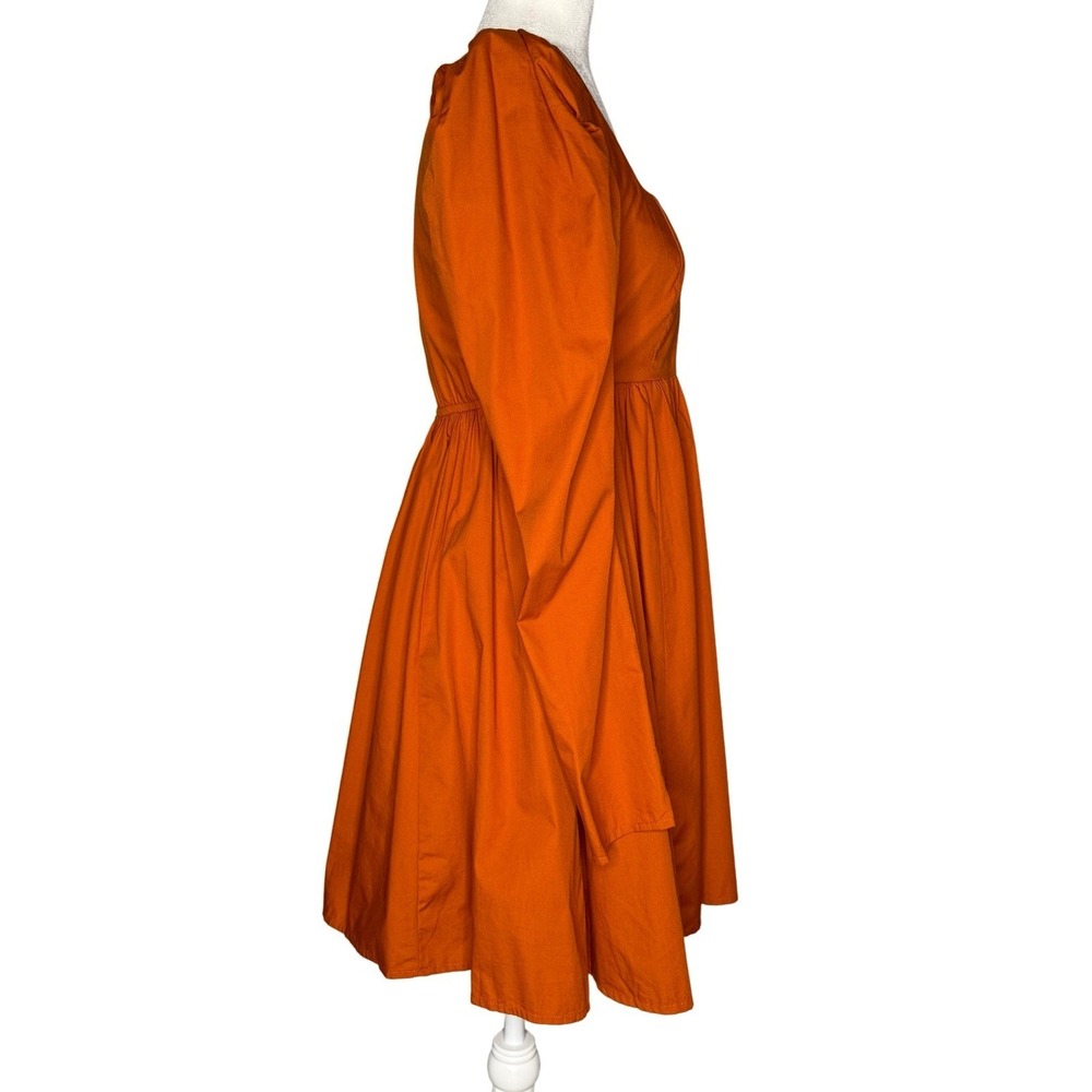 Abercrombie‎ & Fitch S Tall Sweetheart Neck Babydoll Mini Dress Poplin Pockets - Picture 2 of 9